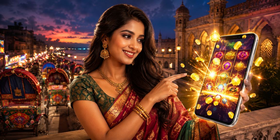 ঢাকায় মোবাইলে b77bt স্লট গেম খেলে বোনাস উপভোগ করছেন একজন খেলোয়াড়